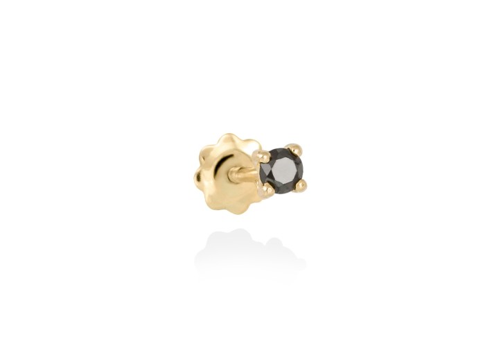 Piercing SOLITAIRE in 18kt Gelbgold und schwarzer Diamant