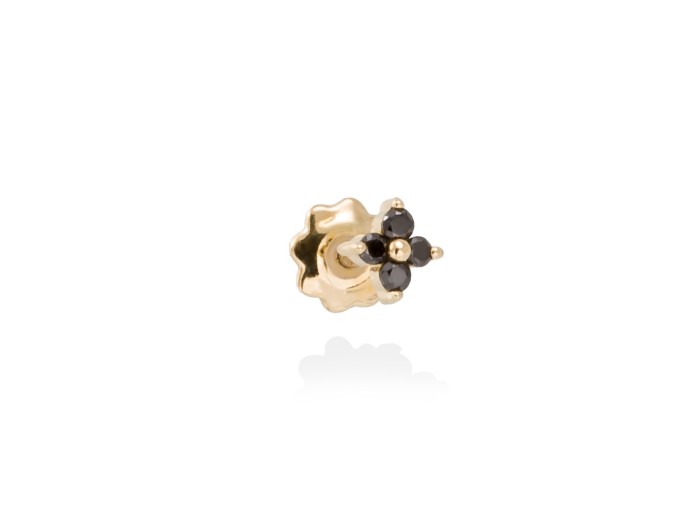 Piercing TREBOL in 18Kt yellow Gold and black diamonds