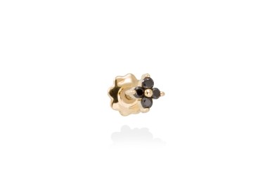 Piercing de Oro 18Kt flor con diamante negro