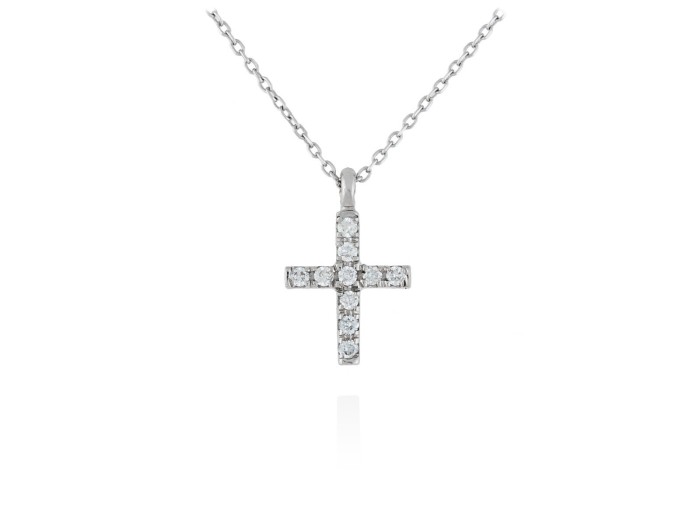 Gargantilla de Oro 18Kt y diamantes cruz