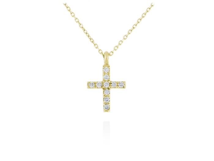 Gargantilla de Oro 18Kt y diamantes cruz