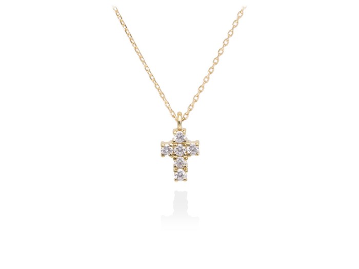 Gargantilla de Oro 18Kt y diamantes cruz