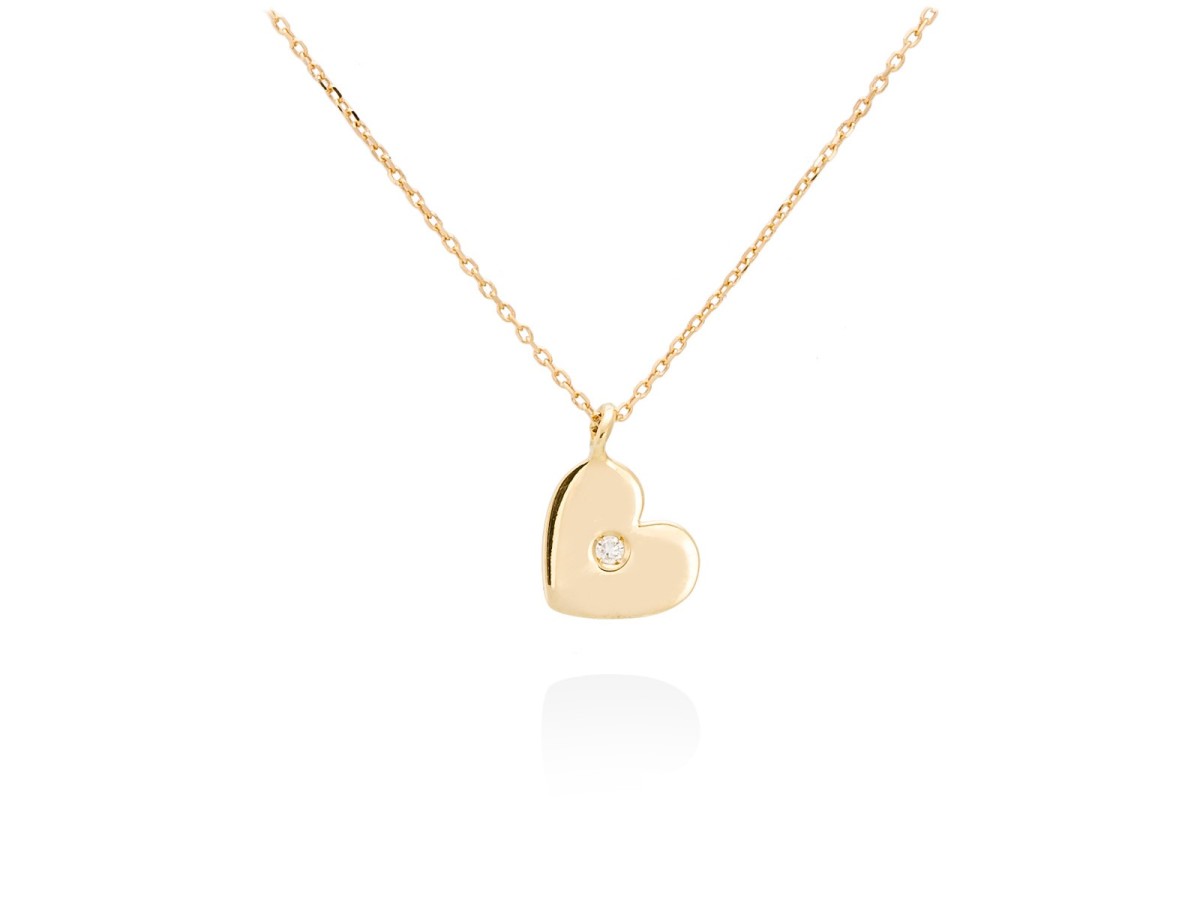 Gargantilla de oro 18kt y diamantes corazón