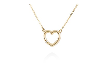 Gargantilla de Oro 18Kt corazón con diamante