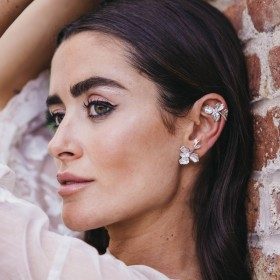 Pendientes de plata flor