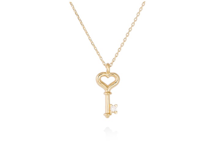 Gargantilla de Oro 18Kt llave con diamante