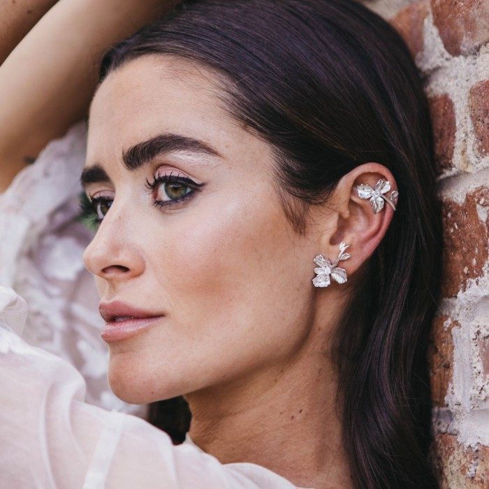 Ohrclip Guipur mini  in silber