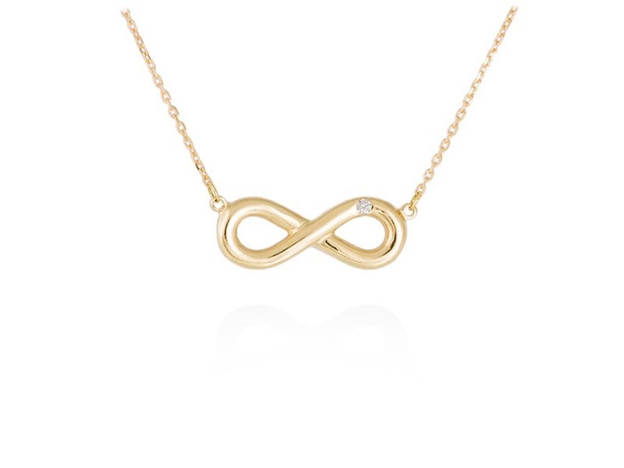 Gargantilla de Oro 18Kt infinito con diamante
