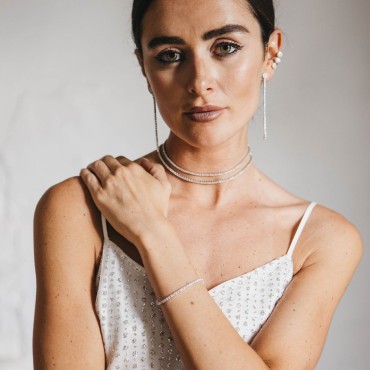 Pulsera de plata riviere fina