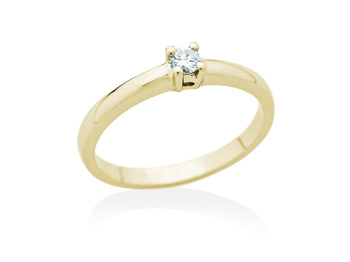 Solitario de Oro blanco