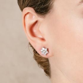 Ohrringe ROSE Weiß in silber