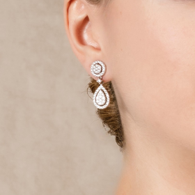 Earrings MARIAN White in silver