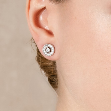 Earrings VIENA White in silver