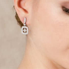 Pendientes de plata orla cushion