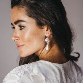 Earrings VALENTINA White in silver