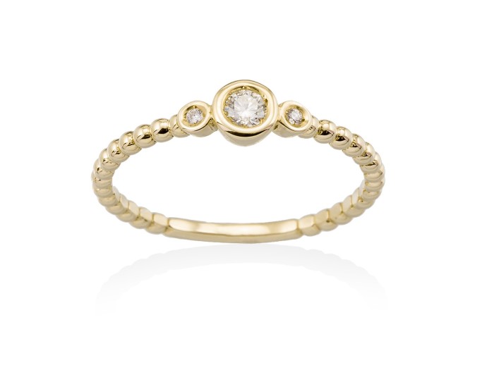 Anillo de Oro 18Kt. y diamantes. A2376