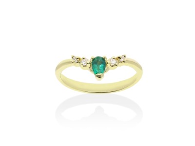 Anillo   en Oro amarillo 18Kt y diamantes