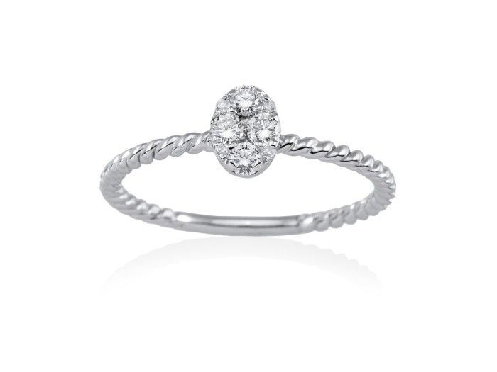 Anillo  en Oro 18Kt. y diamantes