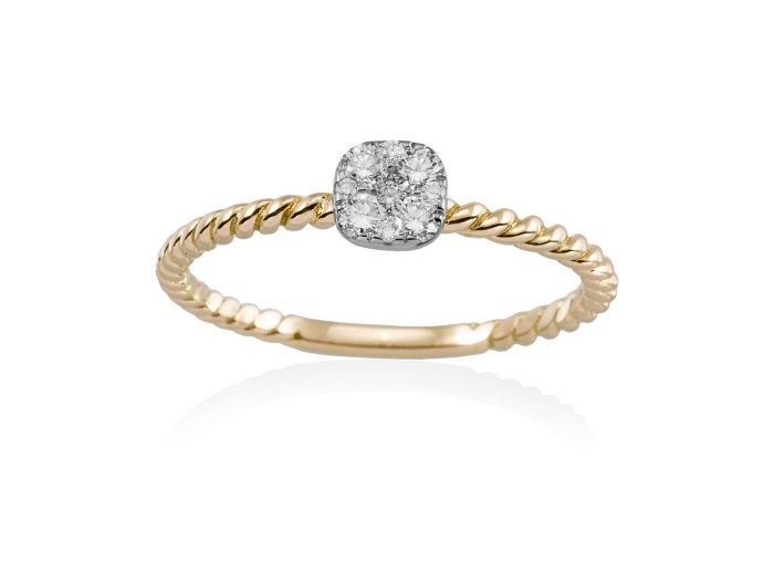 Anillo  en Oro 18Kt. y diamantes