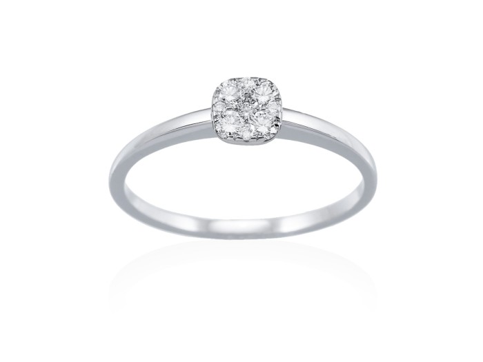 Anillo  en Oro 18Kt. y diamantes