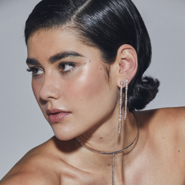 Pendientes de plata riviere lágrima