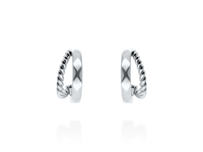 Pendientes de plata aro doble gallonado