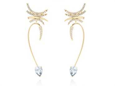 Pendientes de plata con piedra azul, rosa o blanca