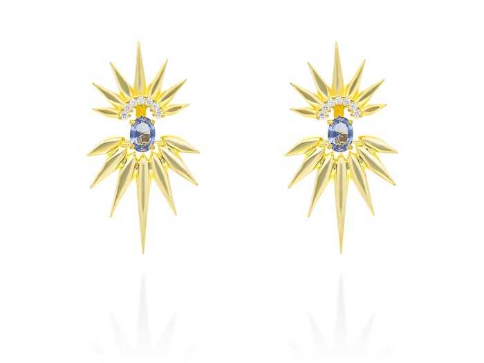 Earrings Galaxy doble blue in silver