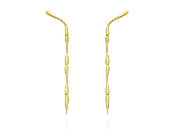 Earrings Flow  in golden silver