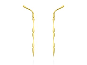 Earrings Flow  in golden silver