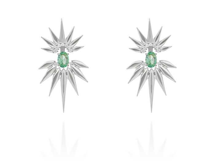 Pendientes de plata con piedra