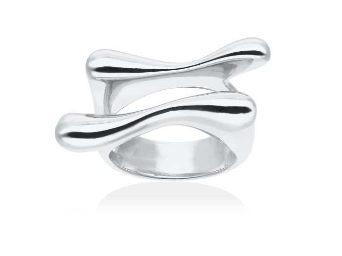 Ring Flow doble  in golden silver