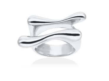 Ring Flow doble  in golden silver
