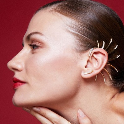 Earcuff de plata con circonita