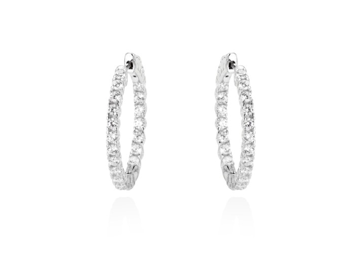 Earrings GENEVE White in silver