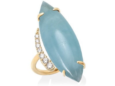 Ring PISA aquamarin in silber vergoldet