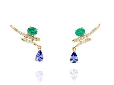 Ohrringe   in 18kt Gelbgold und Diamanten