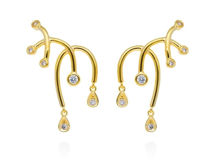 Pendientes de plata delta plano