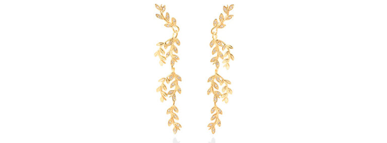 Pendientes Hiedra en plata dorada