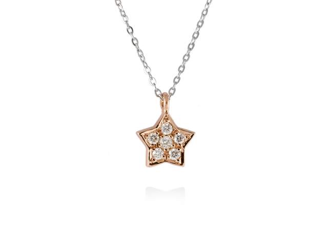 Necklace in 18kt. Gold and diamonds de Marina Garcia Joyas en plata Necklace in 18kt rose gold and 6 diamonds carat total weight 0.06  (Color: Top Wesselton (G) Clarity: SI).(length: 40-42 cm.)