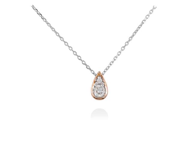 Necklace in 18kt. Gold and diamonds de Marina Garcia Joyas en plata Necklace in rose and white 18kt gold and 2 diamonds carat total weight 0.07(Color: Top Wesselton (G) Clarity: SI).(length: 40-42 cm.)