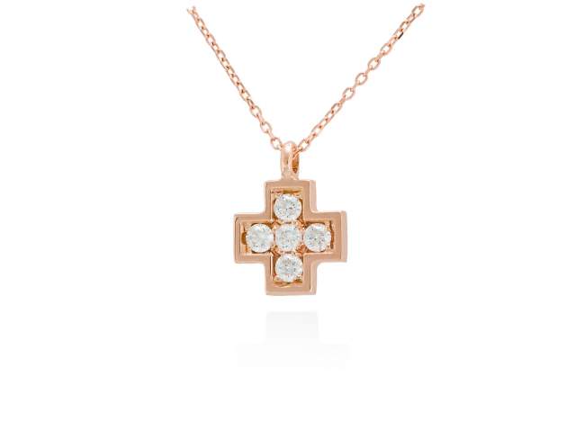 Necklace in 18kt. Gold and diamonds de Marina Garcia Joyas en plata Necklace in 18kt rose gold with 5 diamonds carat total weight 0.16  (Color: Top Wesselton (G) Clarity: SI).(length: 40-42 cm.)