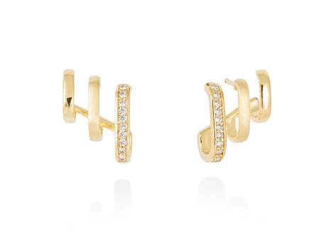 Earrings ENCORE white in golden silver