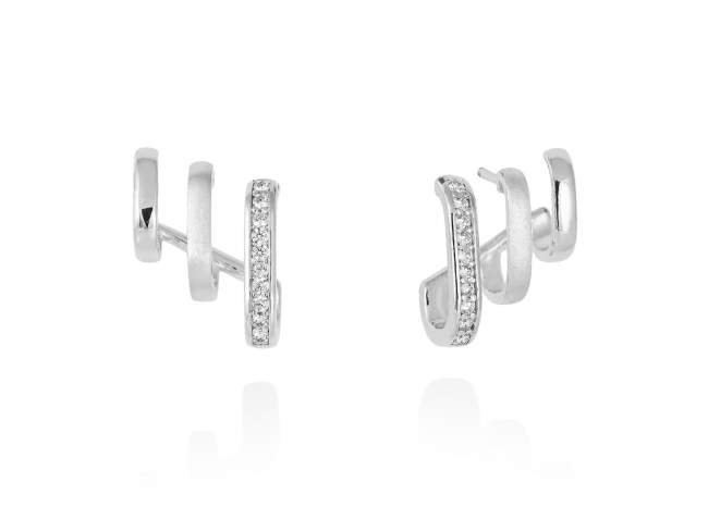 Earrings ENCORE white in silver de Marina Garcia Joyas en plata Earrings in rhodium plated 925 sterling silver and white cubic zirconia. (size: 1,5 x 2 cm.)
