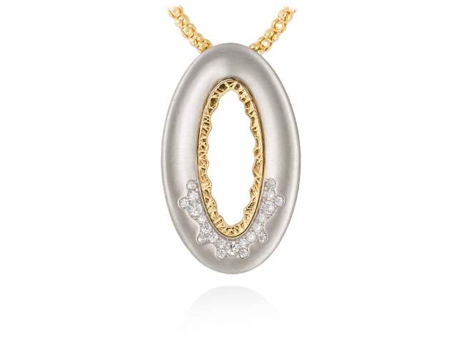 Pendant MIRAGE white in silver de Marina Garcia Joyas en plata Pendant in 18kt yellow gold and rhodium plated 925 sterling silver and white cubic zirconia. (size: 3,5 cm.)  (Chain is not included)