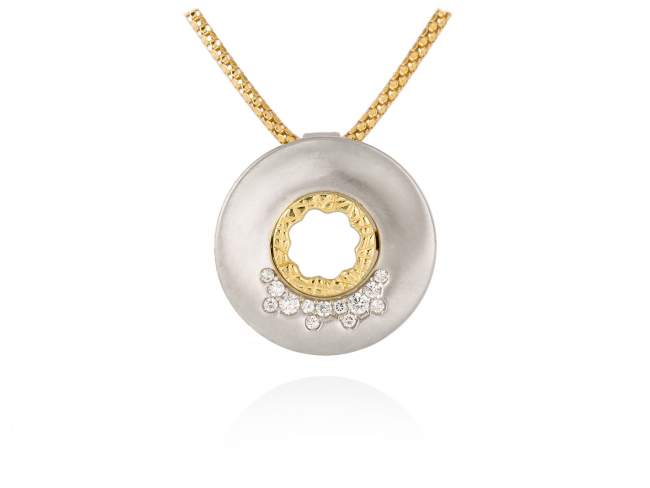 Pendant MIRAGE white in silver de Marina Garcia Joyas en plata Pendant in 18kt yellow gold and rhodium plated 925 sterling silver and white cubic zirconia. (size: 2 cm.)  (Chain is not included)