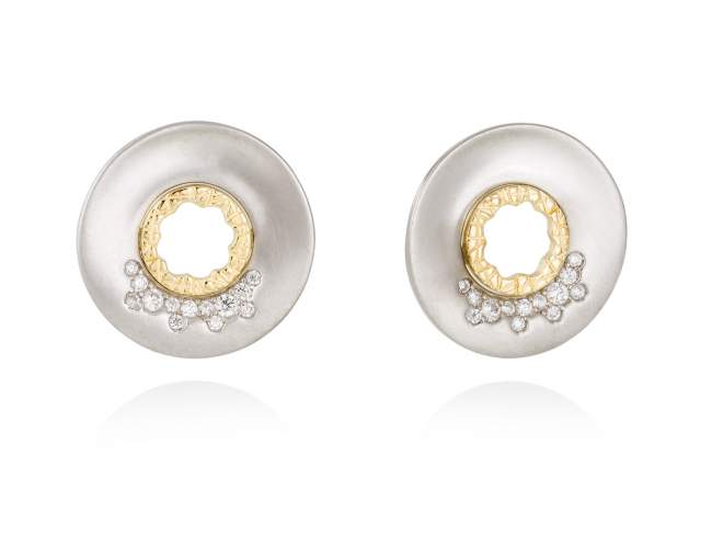 Ohrringe MIRAGE weiß in silber de Marina Garcia Joyas en plata Ohrringe in Silber (925) rhodiniert und 18 Karat vergoldet Gelbgold und Zirkonia weiß. (Größe: 2 cm)