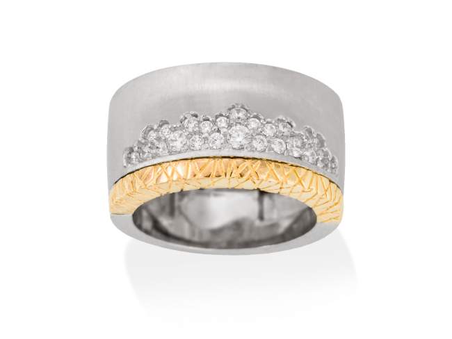Ring MIRAGE weiß in silber de Marina Garcia Joyas en plata Ring in Silber (925) rhodiniert und 18 Karat vergoldet Gelbgold mit Zirkonia weiß.  