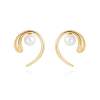 Earrings YAMA pearl in golden silver