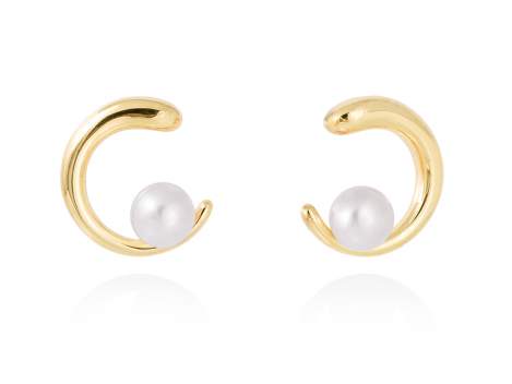 Earrings SIAM pearl in golden silver